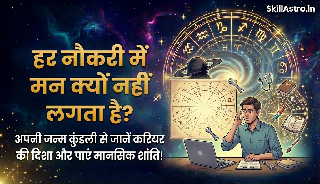 शनि ग्रह कर्म का स्वामी है लेकिन अस्थिर शनि नौकरी बदलवाता है जबकि राहु ग्रह भ्रम पैदा करता है। हर नौकरी में मन न लगना
