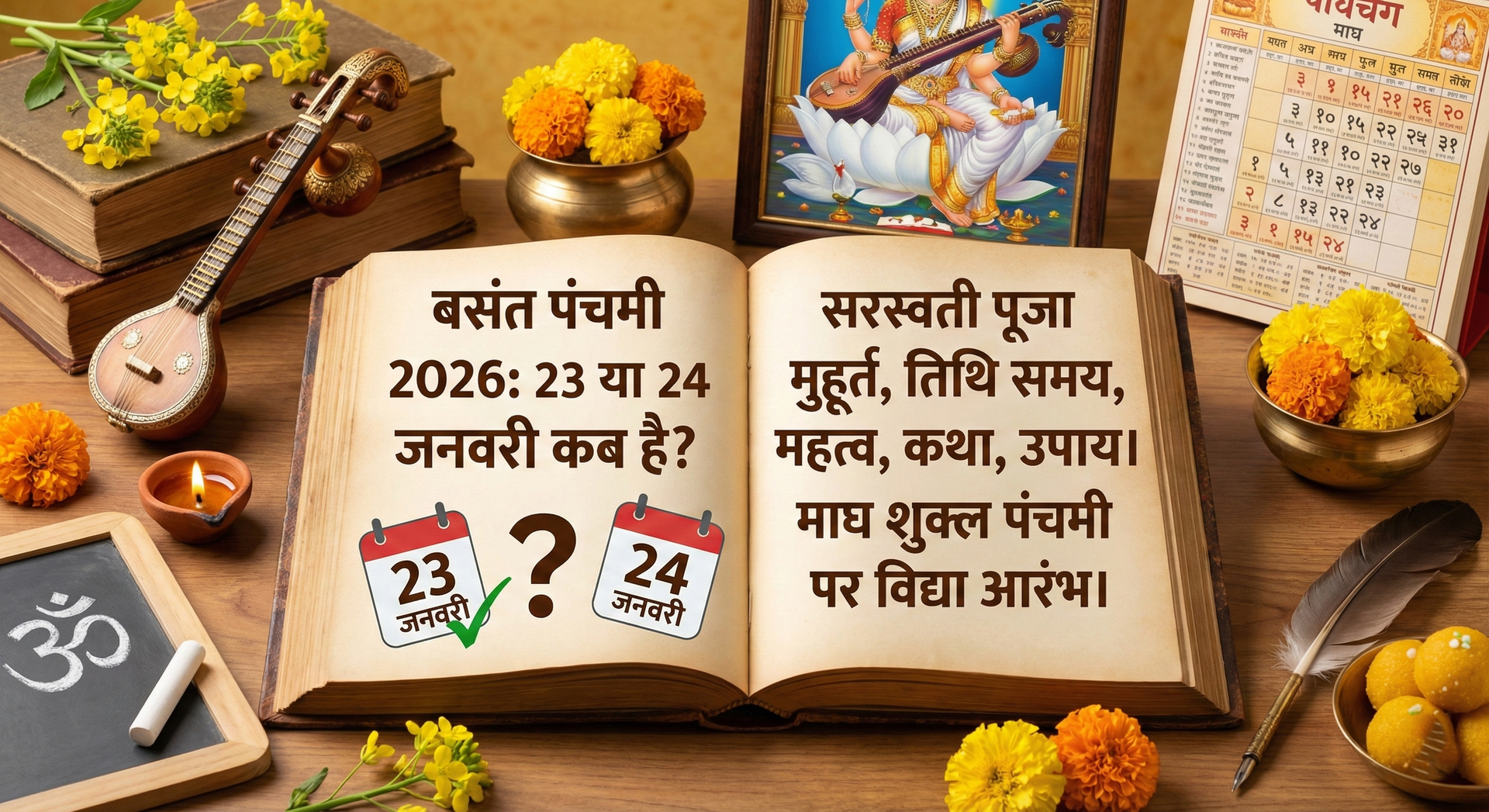 बसंत पंचमी 2026 तिथि: 23 या 24 जनवरी कब है सही? समय | Skill Astro