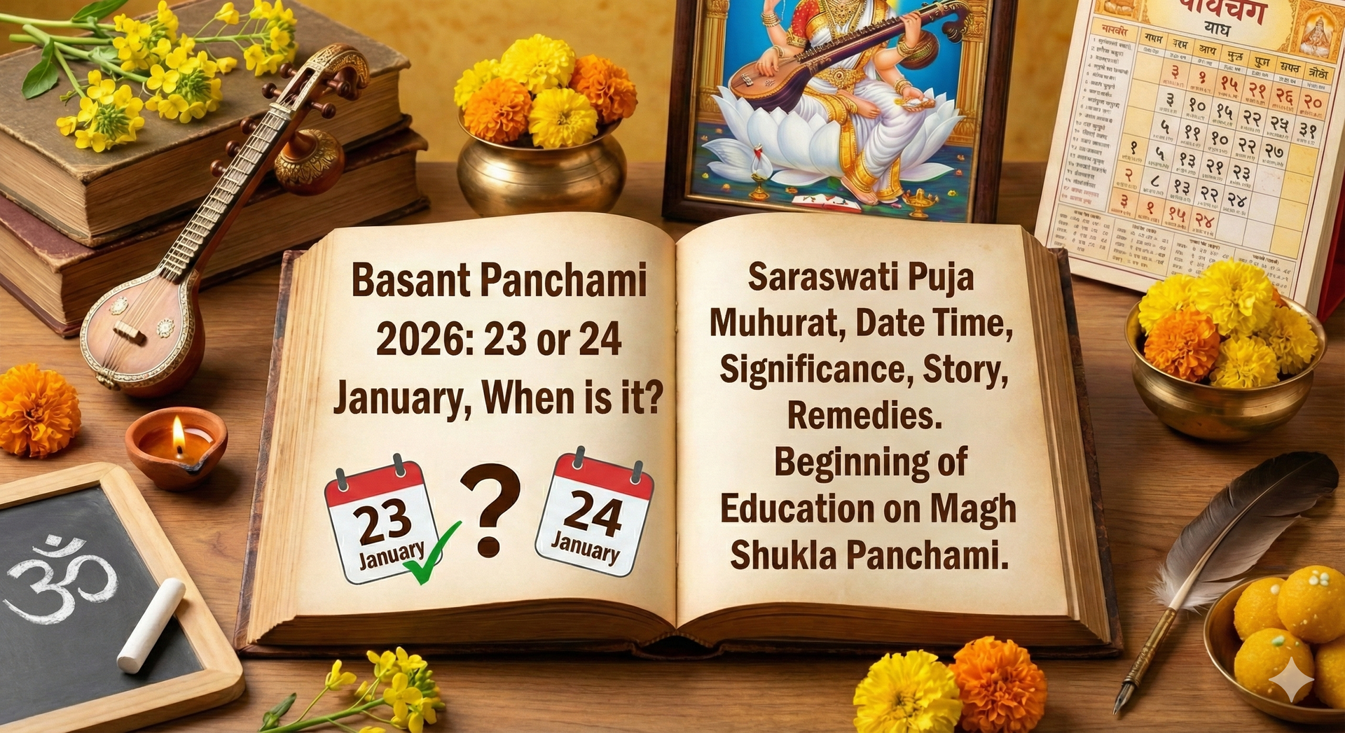 Basant Panchami 2026 Date: 23 or 24 January - Which is Correct? | Skill Astro