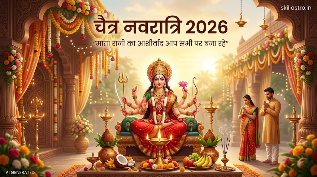 नवरात्रि 2026 पहला दिन: शुभ मुहूर्त, पूजा सामग्री और संपूर्ण विधि | Skill Astro