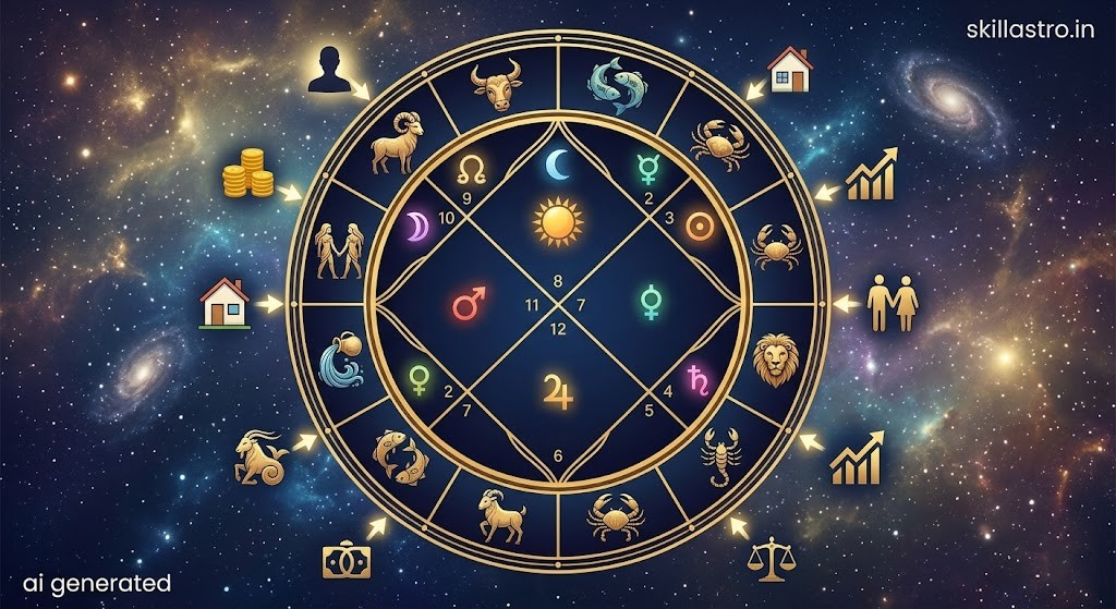 Meaning of Vedic Birth Chart: Complete Knowledge of Navagraha, Twelve Houses, and Zodiac Signs | Skill Astro