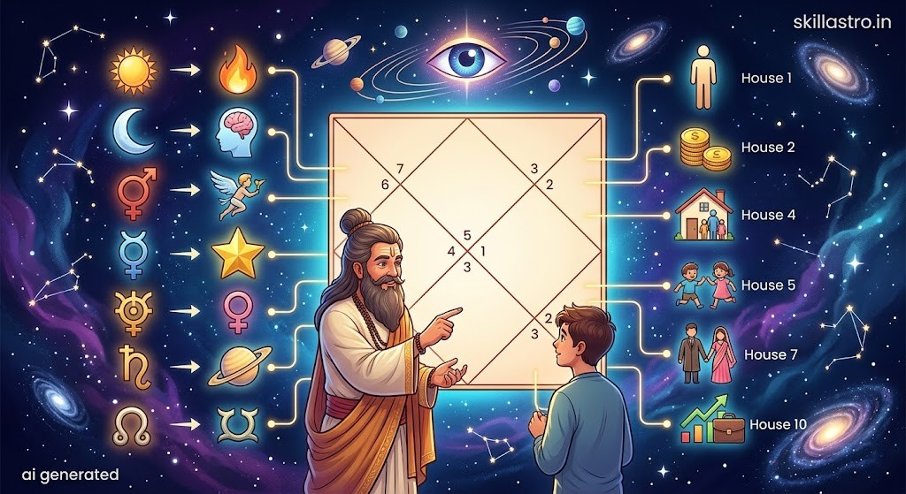 वैदिक ज्योतिष सरल शब्दों में: एक आसान और संपूर्ण व्याख्या | Skill Astro