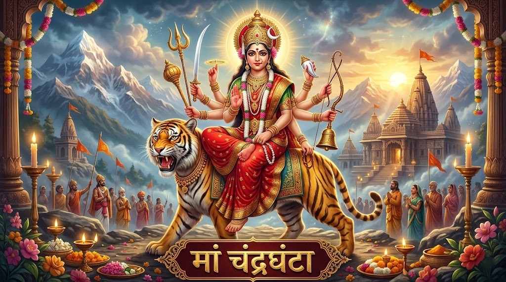 नवरात्रि का तीसरा दिन: मां चंद्रघंटा की पूजा विधि, भोग और लाभ 21 मार्च 2026 | Skill Astro