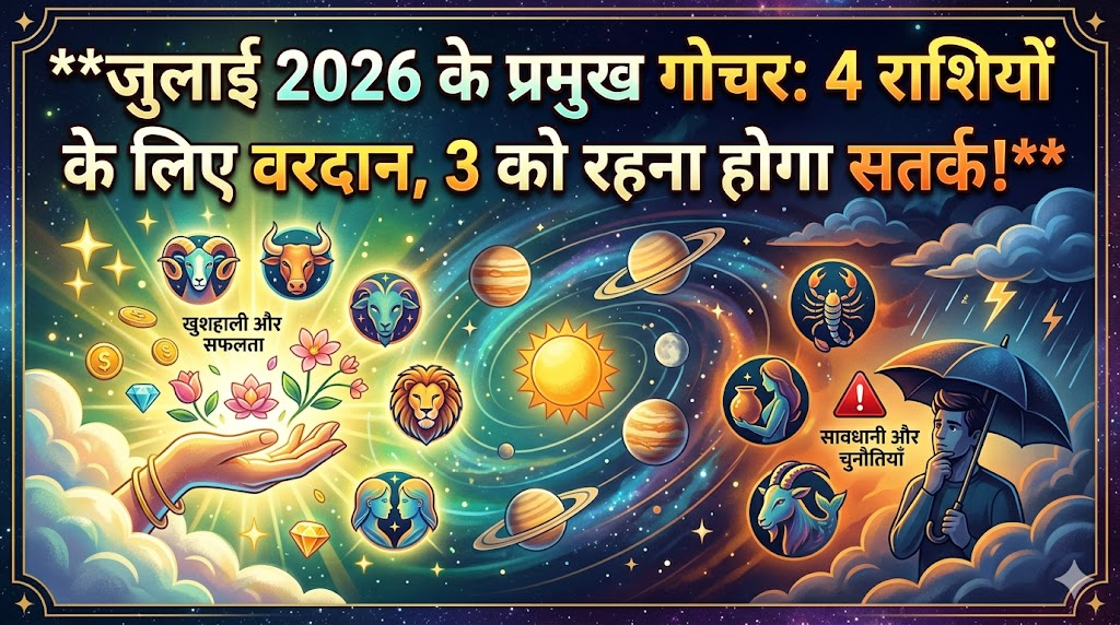 जुलाई 2026 के प्रमुख गोचर: 4 राशियों के लिए वरदान, 3 को रहना होगा सतर्क! | Skill Astro