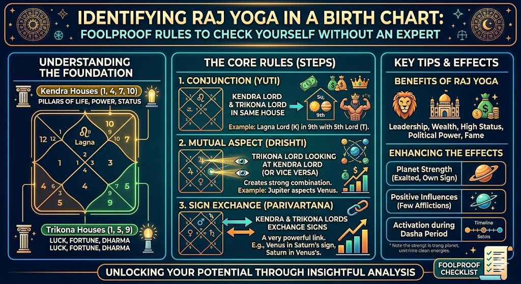 How to Identify Raj Yoga in a Birth Chart? Foolproof Rules to Check Yourself Without an Expert | Skill Astro
