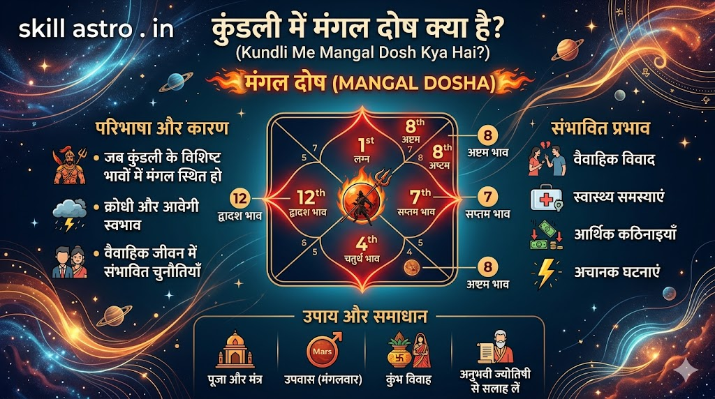 Kundli Me Mangal Dosh Kya Hai? Mangal Grah Deep Analysis, Lakshan Aur Achuk Upay | Skill Astro