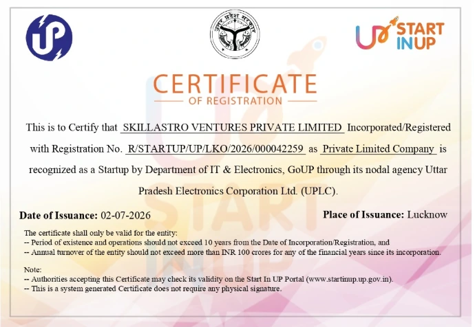 Startup UP and MCA Recognition
