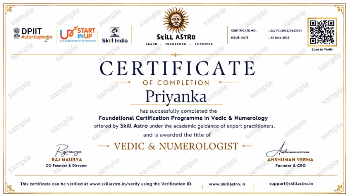SkillAstro Certificate