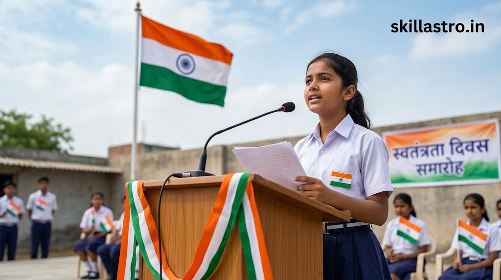 15 August Speech &amp; Essay in Hindi: Swatantrata Diwas 2026 Ke Liye Sabse Behtareen Aur Aasan Bhashan | Skill Astro