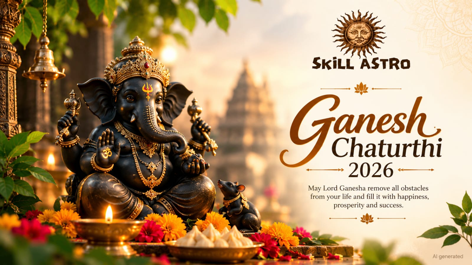 गणेश चतुर्थी 2026 कब है? शुभ मुहूर्त, पूजा विधि और स्थापना के नियम | Skill Astro