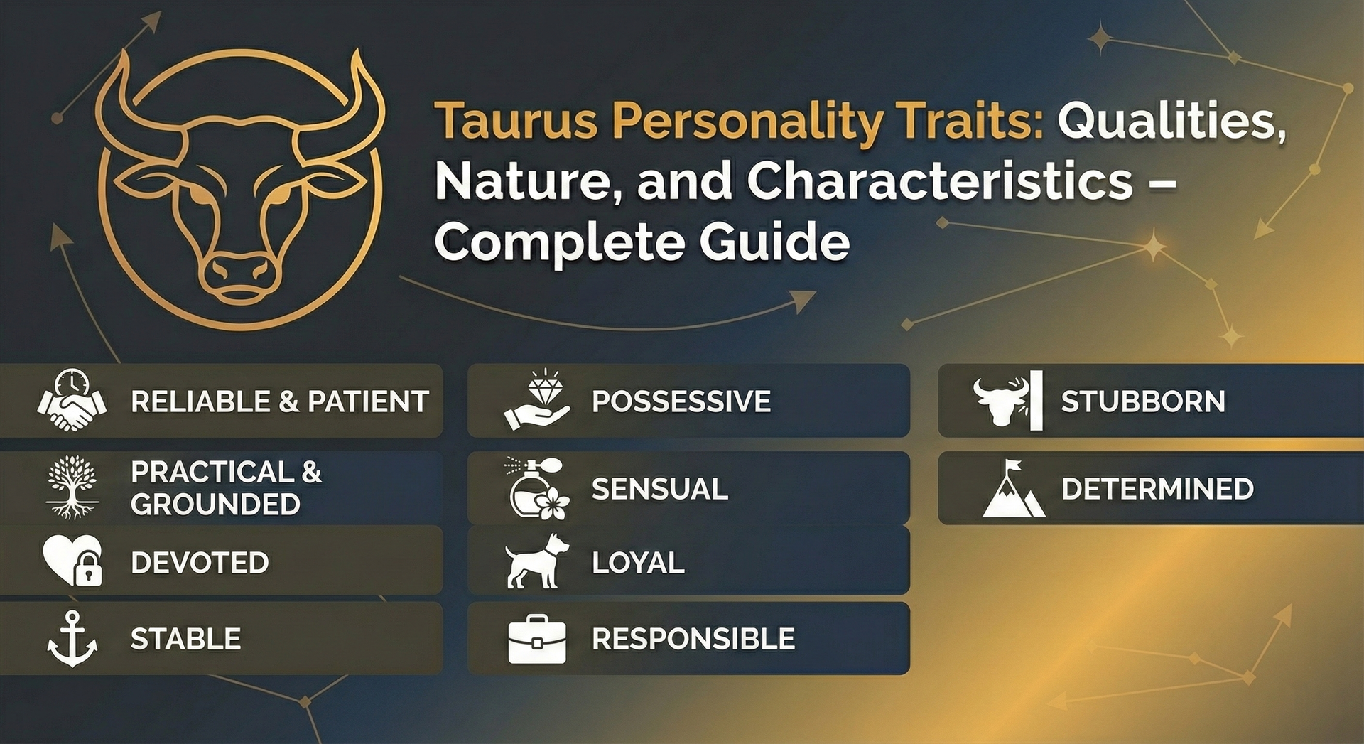 Taurus is the second and most stable sign of the zodiac. This sign symbolizes patience, stability, art, and beauty .