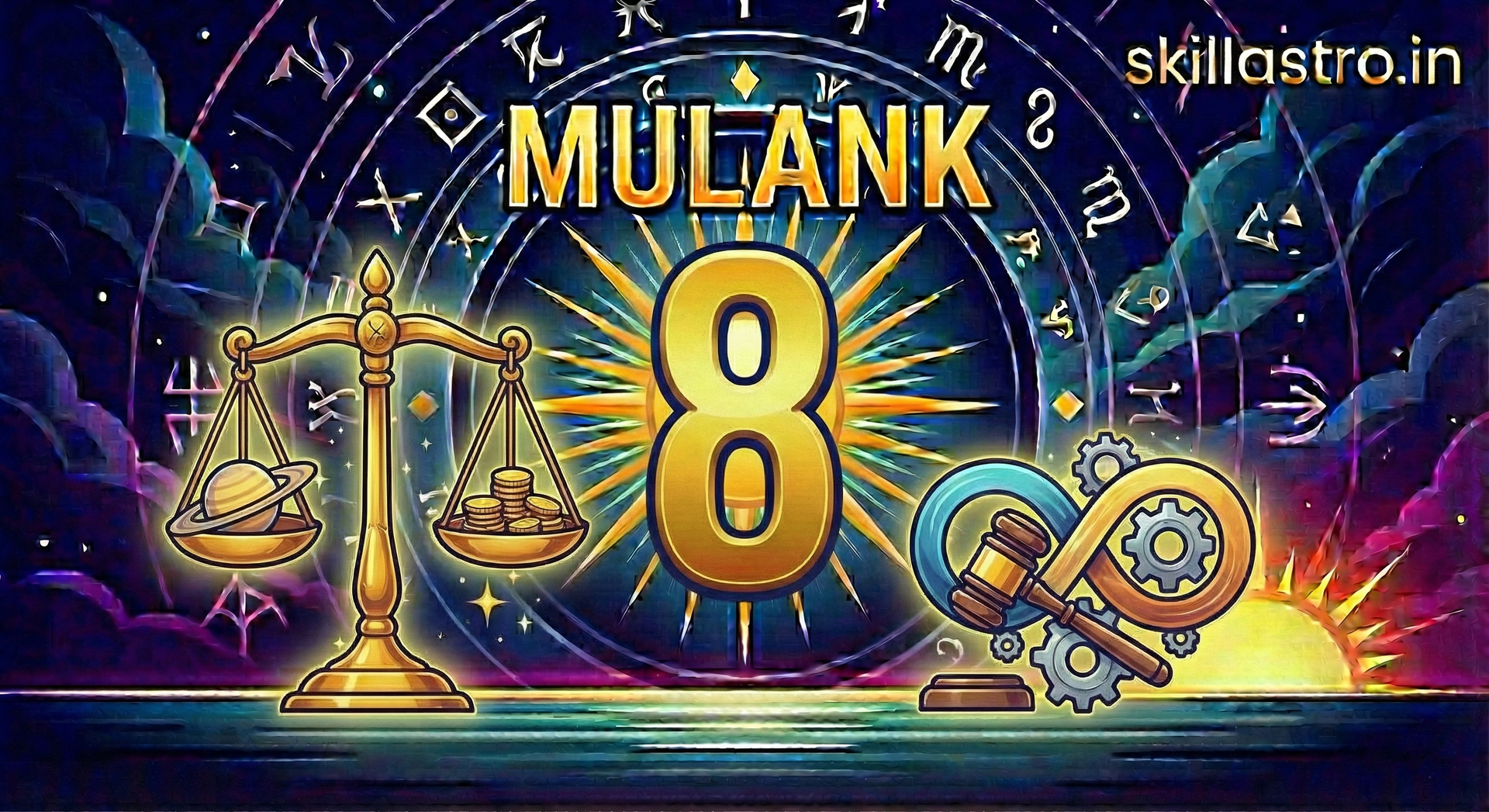 Among all numbers, birth number 8 (moolank 8) stands out as the number of power, ambition, material success, authority, and extraordinary achievement.